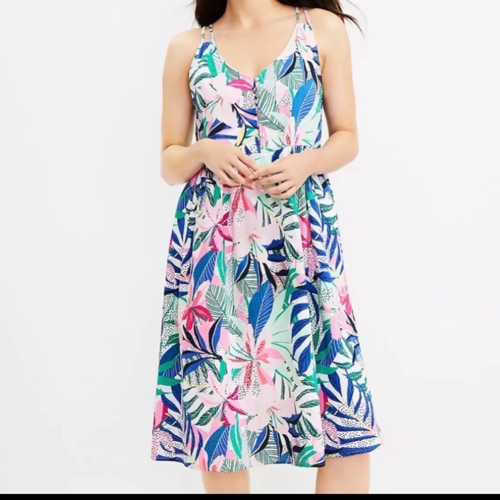 LOFT Multicolor Floral Dress